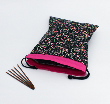 Projektbeutel/ Handarbeitsbeutel mit Kordel Flower Market